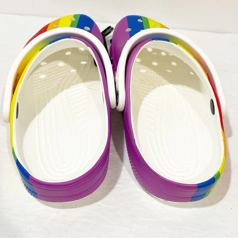 Crocs Rainbow Stripe Clogs Mens Size 8 Womens Size 10 NEW_4